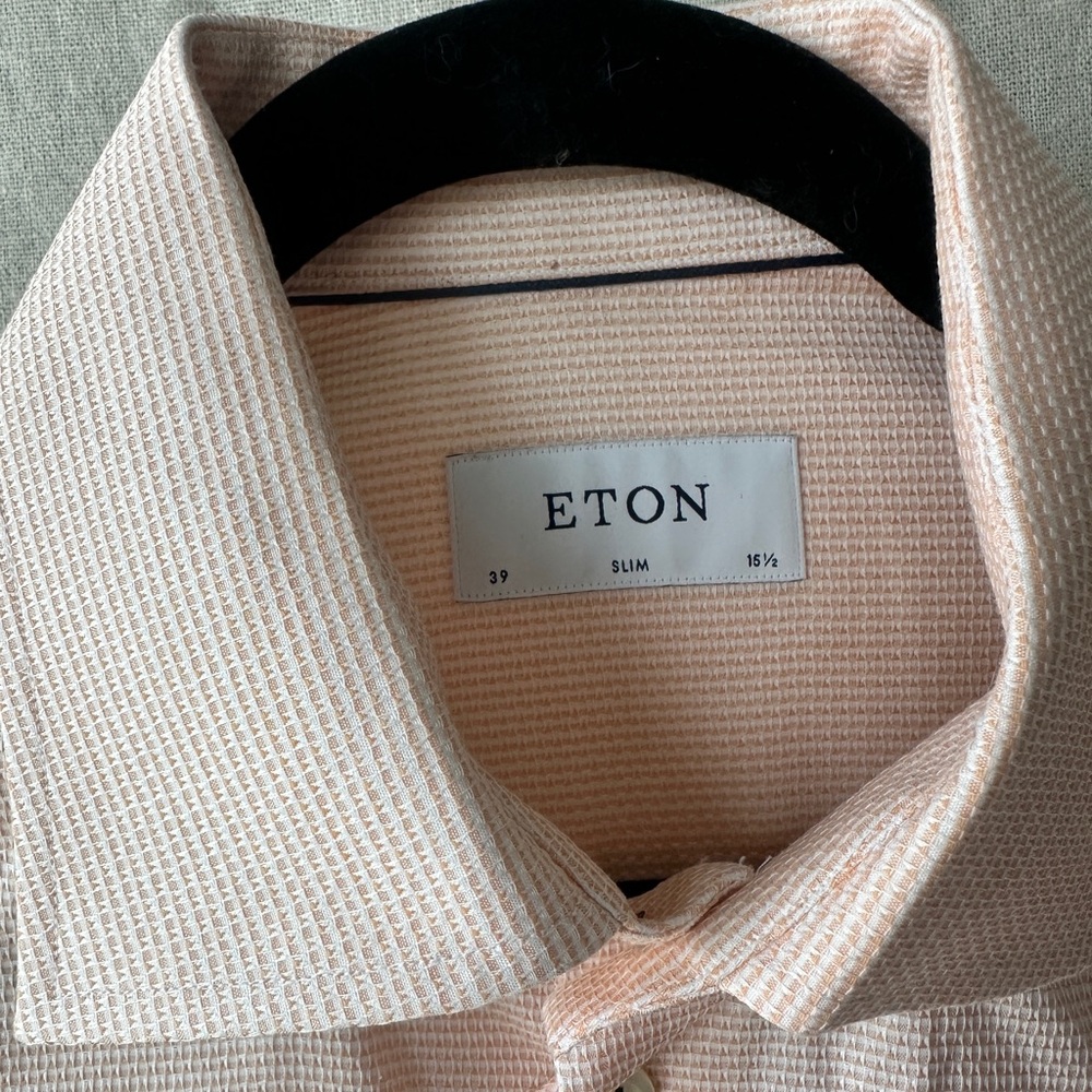 ETON Slim Fit Men’s Dress Shirt in Light Orange